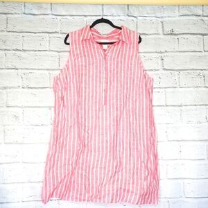 C&C California Sleeveless linen striped dress 2X